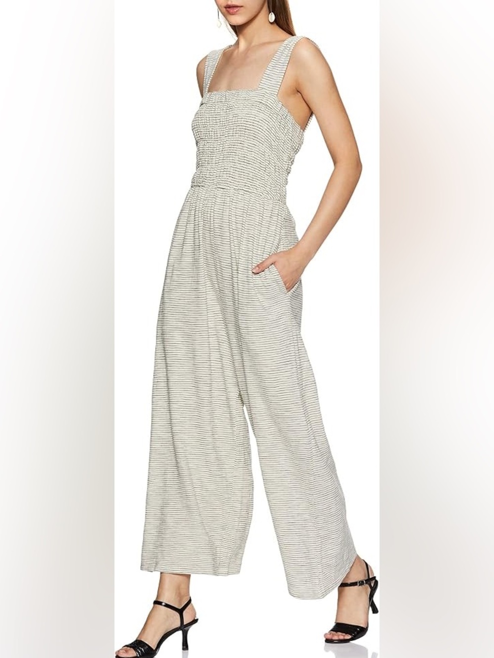 American Eagle White & Gray Jumpsuit